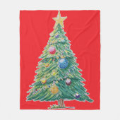 Kleurrijke Kerstboom Fleece Deken (Voorkant)