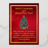 Kleurrijke kerstboom Folie Kaart (Voorkant)