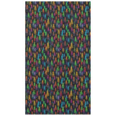 Kleurrijke kerstboom gloeit in donker bos tafelkleed (Voorkant)