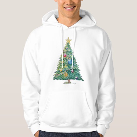 Kleurrijke Kerstboom Hoodie (Voorkant)