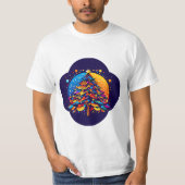 Kleurrijke kerstboom illustratie t-shirt (Voorkant)