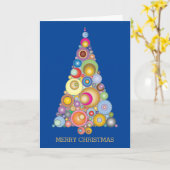 Kleurrijke kerstboom kaart (Gele Bloem)