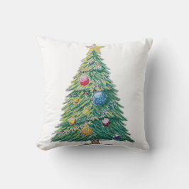 Kleurrijke Kerstboom Kussen