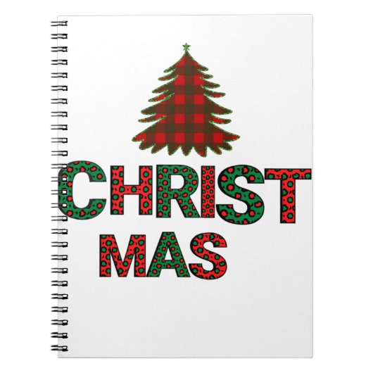 Kleurrijke kerstboom notitieboek (Voorkant)