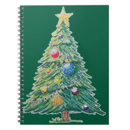 Kleurrijke Kerstboom Notitieboek