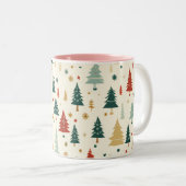 Kleurrijke Kerstboom Patroon Mok (Voorkant rechts)