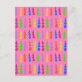 Kleurrijke kerstboom Pop Art Pink Briefkaart (Voorkant)