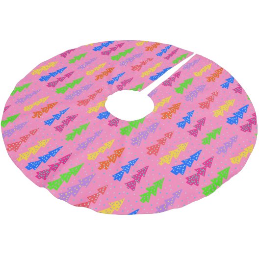 Kleurrijke kerstboom Pop Art Pink Kerstboom Rok (Gekanteld)