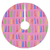 Kleurrijke kerstboom Pop Art Pink Kerstboom Rok (Voorkant)