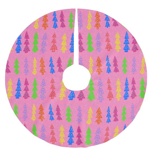 Kleurrijke kerstboom Pop Art Pink Kerstboom Rok (Voorkant)