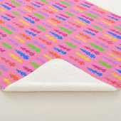 Kleurrijke kerstboom Pop Art Pink Sherpa Deken (3/4)