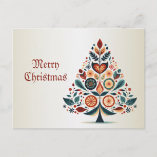 Kleurrijke Kerstboom Scandinavië Volkskunst Briefkaart