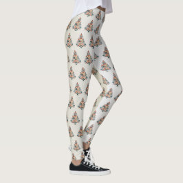 Kleurrijke Kerstboom Scandinavië Volkskunst Leggings