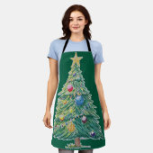 Kleurrijke Kerstboom Schort (Gedragen)