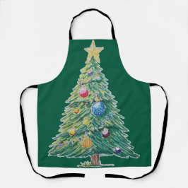 Kleurrijke Kerstboom Schort