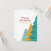 Kleurrijke kerstboom set. kaart (Voorkant / Achterkant in situ)