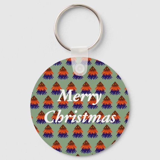 Kleurrijke Kerstboom - Sleutelhanger (Voorkant)