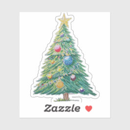 Kleurrijke Kerstboom Sticker