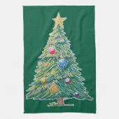 Kleurrijke Kerstboom Theedoek (Verticaal)