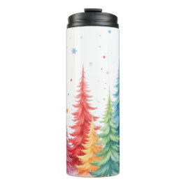Kleurrijke Kerstboom Thermische Tumbler Thermosbeker