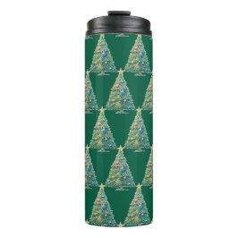 Kleurrijke Kerstboom Thermosbeker