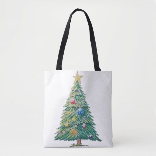 Kleurrijke Kerstboom Tote Bag (Voorkant)