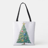 Kleurrijke Kerstboom Tote Bag (Achterkant)