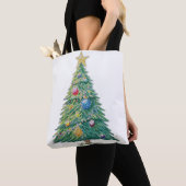 Kleurrijke Kerstboom Tote Bag (Dichtbij)