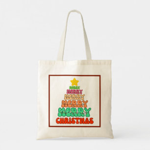 Kleurrijke kerstboom tote bag
