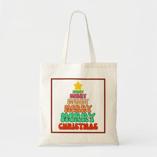 Kleurrijke kerstboom tote bag (Voorkant)