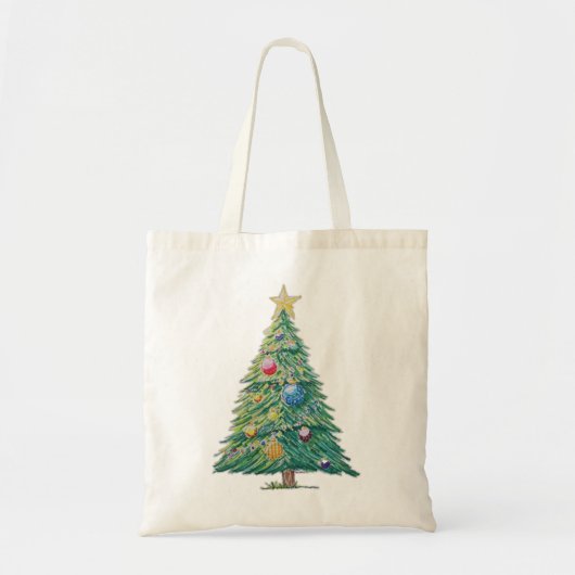 Kleurrijke Kerstboom Tote Bag (Voorkant)