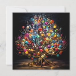 Kleurrijke Kerstboom vakantie wenskaart Feestdagenkaart