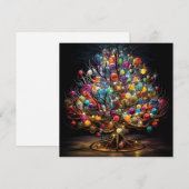 Kleurrijke kerstboom vakantiewenskaart feestdagenkaart (Voorkant / Achterkant)