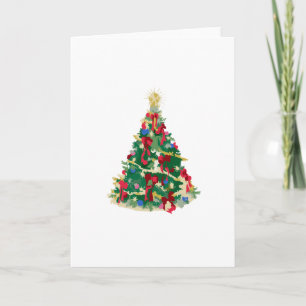 Kleurrijke Kerstboom: Vector Kunst: Feestdagen Kaart