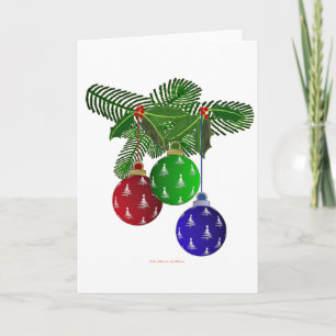 Kleurrijke Kerstboom Versieringen Feestdagen Kaart