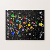 Kleurrijke kerstboom voor autisme legpuzzel (Horizontaal)
