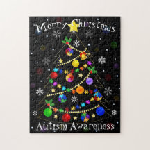 Kleurrijke kerstboom voor autisme