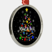 Kleurrijke kerstboom voor autisme metalen ornament (Rechts)