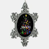 Kleurrijke kerstboom voor autisme tin sneeuwvlok ornament (Links)