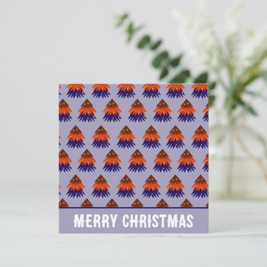 Kleurrijke Kerstboom Wenskaart (Staand voorkant)