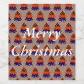 Kleurrijke Kerstboom - Wijnlabel Wijn Etiket (Enkel label)