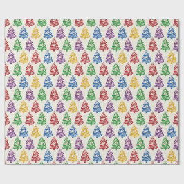 Kleurrijke Kerstboom Xmas Cadeaupapier