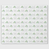 Kleurrijke Kerstboom & Zakelijk bedrijfslogo Cadeaupapier (Vlak)