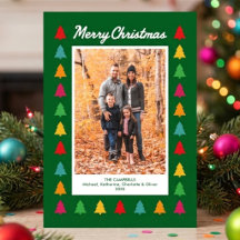 Kleurrijke Kerstboomgrens Vakantiefoto