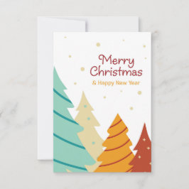Kleurrijke kerstboomkaart. kaart