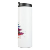 Kleurrijke kerstboomkunst - Vrolijk kerstdeco Thermosbeker (Geroteerd rechts)