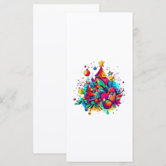 Kleurrijke kerstboomtekening (Voorkant / Achterkant)