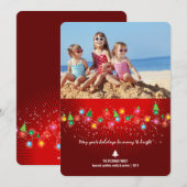 Kleurrijke kerstboomverlichting Foto Feestdagenkaart (Voorkant / Achterkant)
