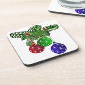 Kleurrijke kerstboomversieringen bier onderzetter (Linkerzijde)