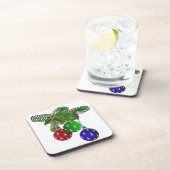 Kleurrijke kerstboomversieringen bier onderzetter (Rechterzijde)